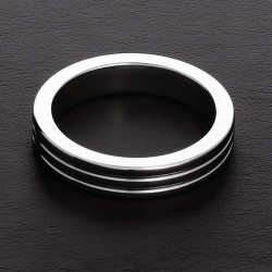 Triune Cockring Ribbed Métal 10mm